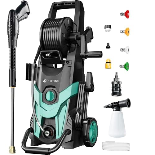 2025Upgraded Electric Pressure Washer, 4500 PSI 3.2 GPM Power Washer with 4 Quick Connect Nozzles, Inlet Hose & Filter& Foam Cannon for Cars/Fences/Driveways/Home Cleaning