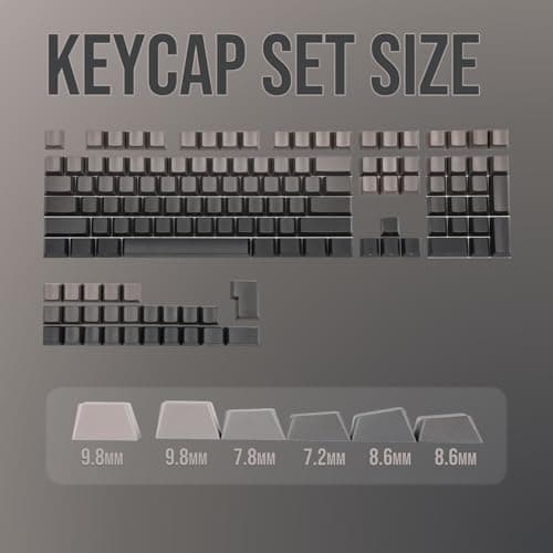 EPOMAKER 133-Key Double-Shot Side-Printed PBT Keycap Set for Mechanical Gaming Keyboard, Compatible with ANSI/ISO Layout, MX-Clone Switches Gateron/Kailh Switch (Smokey Grey, Cherry Profile) 5