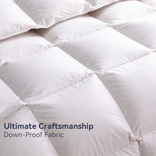WENERSI Feather Down Fiber Comforter Oversize King Size,Hotel Style Bedding Comforter,750+ Fill Power,1200TC,100% Organic Cotton Fabric,All Season White Duvet Insert with 8 Corner Tabs 7