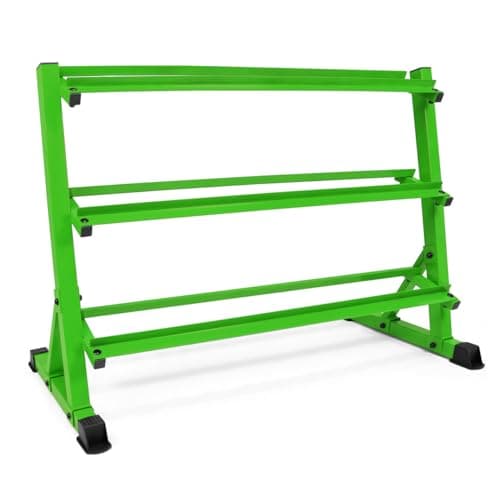 WF Athletic Supply Heavy-Duty Dumbbell Rack Stand, Weight Rack for Home Gym, Weight Holder, Green 3-Tier Rack for Storage 5-50LB, RACK ONLY