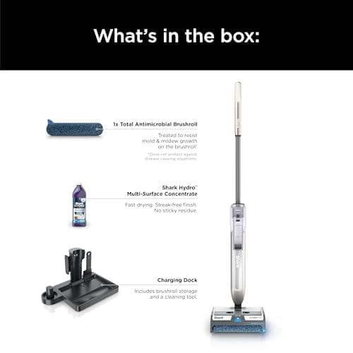 Shark HydroDuo with Dirt-Reveal Technology, Cordless, Everyday Hard Floor Cleaning System, Wet & Dry Debris Pickup, Mops & Scrubs All at Once, Hardwood, Tile, Laminate & Stone, Stone Metallic, WW201 12