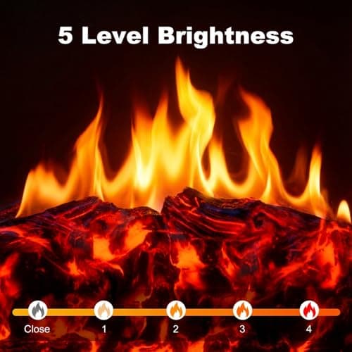 DUMOS Electric Fireplace Heater, 26” Freestanding Electric Fireplace Stove with 3D Flame Effect & Remote Control, Stylish Stove for Home with Safety Features, Adjustable Heat & 12H Timer, Charcoal 8