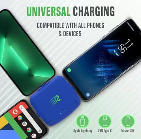 Rush Charge Universal COMET Portable Power Bank – 3200mah, 2.1A High-Speed Fast Charging - Apple Lightning, Type C, Micro-USB Charges 3 Devices at a Time Pre-Charged Compatible with iPhone 17 16 15 14 2