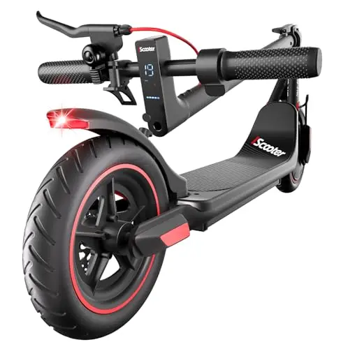 iScooter Electric Scooter for Adults & Teens, 350W Motor, Up to 15 Miles Range, 19 MPH Top Speed, Cruise Control, Dual Braking System, Foldable E-Scooter for Commuting & Campus Use