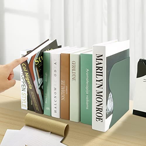Adjustable Bookends, Book Holders for Shelves, Metal Book Ends for Heavy Books, Extends Up to 17 Inches Used in Office, Desk and School (Green) 6