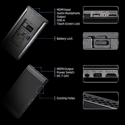 Portkeys PT6 5.2 inch DSLR Camera Monitor, 3D LUT 4K HDMI Touch Screen 1920 * 1080 Live Streaming Monitor with Peaking Frame, Wireframe Protection, Image Crop Function for Live Stream, etc 8