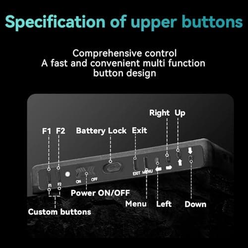 Portkeys HD7H 1000nit DSLR Camera Field Monitor 7 Inch 1280x720 IPS Camera Monitor Support 4K30p HDMI Input with Top Shortcut Keys and Sunshade 9