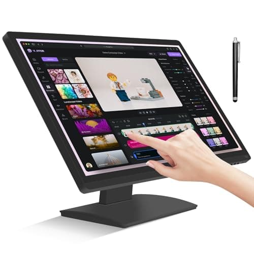 FYHXele 24 Inch Touchscreen Monitor, IPS FHD 1080P Touch PC Display, 100Hz, LED Backlit Multi-Touch Monitor, VESA, HDMI & VGA & USB Computer Touch Screen for Gaming, Business, Warehouse, Bar, Gym