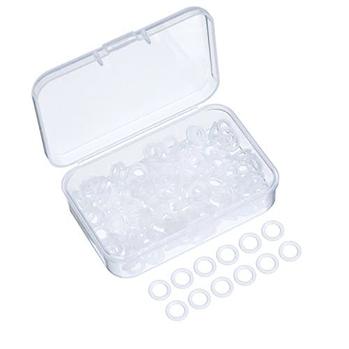 Sumind 200 Pieces O Ring Keyboard, O Rings Keycaps, Clear Rubber Keycap Dampeners with Plastic Storage Box for Mx Switch and Mechanical Keys