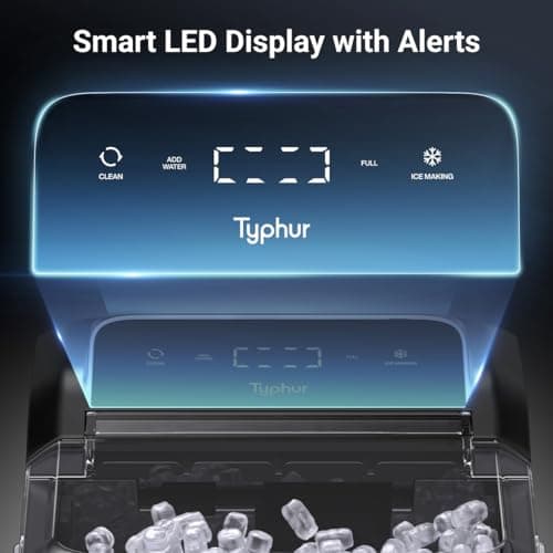 Typhur Fast Nugget Ice Maker Countertop with Self-Cleaning Pump, 35lbs/24H Crushed Pebble Ice Machine with Pellet Ice, 8 Packs Cleaner, Dual Ice Scoops for Home, Kitchen, Party, RV, Stainless Steel 7