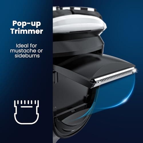Electric Razor for Men, SweetLF Electric Shaver for Men, Rechargeable Wet Dry Shaver with Pop Up Trimmer, 100% Fully Waterproof, Cord or Cordless, Plug and Play, USB Type C Charging (White) 5