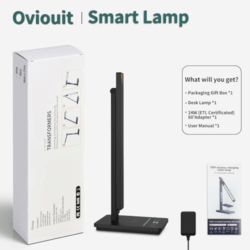 10 in 1 Smart Desk Lamp Led, Desk Light for Colleage Drom Room Office, Eye-Caring Table Lamp with Night Light, Lamp for Desk with 10W Wireless Charger, Dimmable Touch Lamp, Birthday Gifts for Women 7