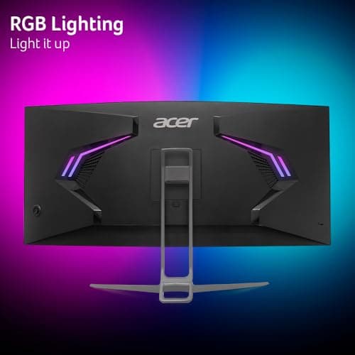 acer Nitro 34 Inch 1000R 21:9 Curved Zero-Frame QHD 3440 x 1440 Gaming Monitor | AMD FreeSync Premium | Up to 120Hz Refresh | 1ms VRB | Two Display Port 1.2 & Two HDMI 2.0 Ports | EDA343CUR J0bmiippx 8