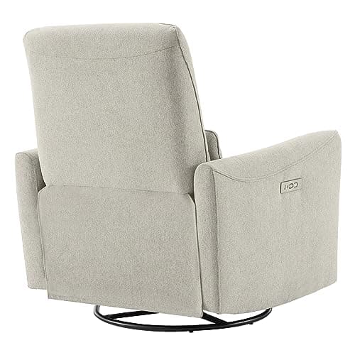 CHITA Power Recliner Chair Swivel Glider, FSC Certified Fabric Living Room Nursery Reclining Sofa Chair with Lumbar Support, Dove Grey 7