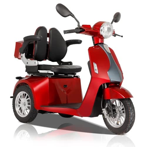 Heavy Duty 3 Wheel Mobility Scooters for Seniors & Adults 500lbs Capacity - Electric Powered Wheelchair Device - 800W All Terrain Fast Mobility Scooter for Outdoor w/Long Range Battery Romote Key