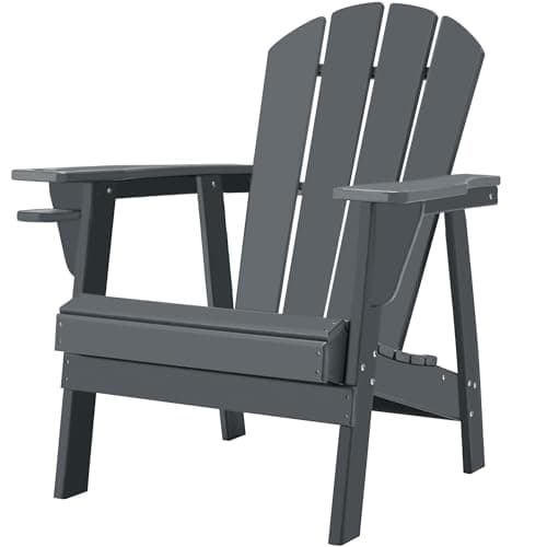 Restcozi Adirondack Chairs, HDPE All-Weather Adirondack Chair, Fire Pit Chairs (Classic, Grey)