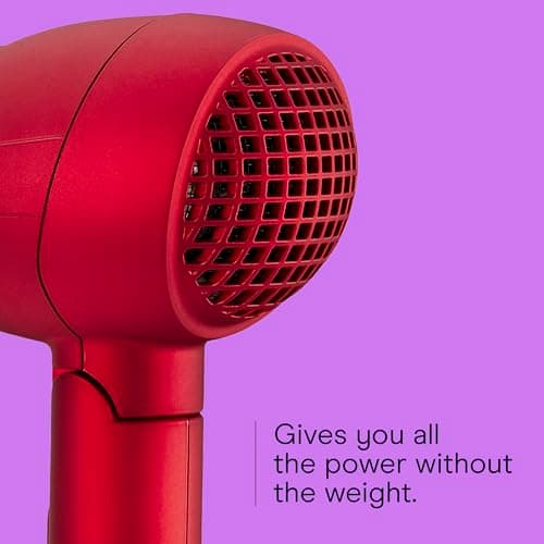Conair Mini Pro Hair Dryer, Travel Hair Dryer with Folding Handle, Red 5
