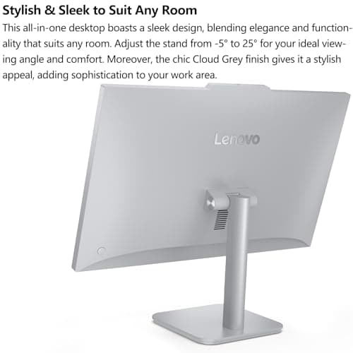 Lenovo 24 23.8" All-in-One Desktop Computer for Home Office, 16GB DDR4 RAM, 1TB PCIe SSD, Intel Processor 8-Core i3-N305, Lifetime Office 365 for Web, FHD AIO PC, WiFi 6, BT 5.2, Win 11, White 9