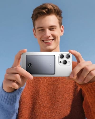 iWALK Magnetic Portable Charger, 5,000mAh Ultra-Slim Power Bank Wireless Charging Battery Pack with LED Power Display, Comfortable Grip Powerbank Compatible with iPhone 17/16/15/14/13 Series, Gray 6