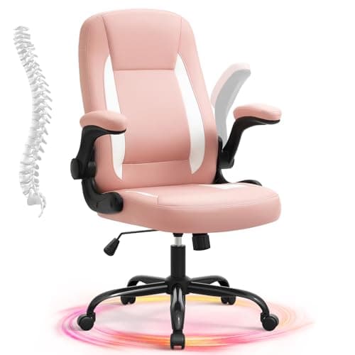 SEATZONE Pink Office Chair Executive Desk Chair with arms High Back Modern Computer Chairs for Women