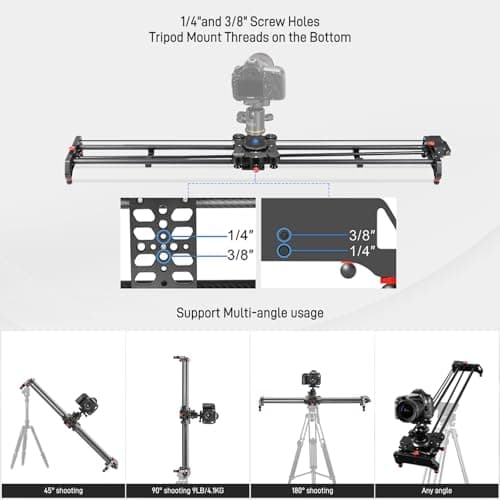 GVM 48"/120CM Carbon Fiber Motorized Camera Slider, Professional Camera Slider with Remote Control, Support Video Mode, Time Lapse Photography, Horizontal, Tracking and 120° Panoramic Shooting 7