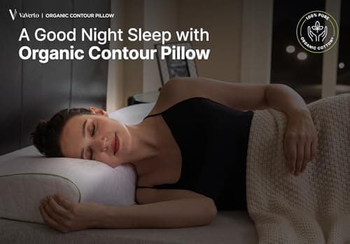 Vaverto Orthopedic Cervical Pillow for Side Sleeping- Adjustable Contour for Neck & Pain Relief, Ideal for Side, Back & Stomach Sleepers, Odorless Memory Foam, Organic Cotton Cover - Standard Size 9