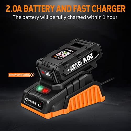 WORKSITE Drill Brushless, Power Drill Driver, Drill Bit Set with 1/2” All-Metal Chuck, 530 In-lb Torque, 2-Speed, Impact Function and 42pcs Accessories, Battery & Fast Charger Included 7