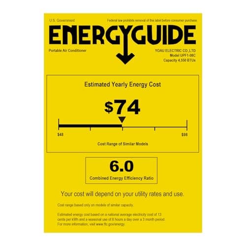 Uhome Portable Air Conditioner, 8000 BTU Compact AC Unit with Cooling, Dehumidifier, Fan, Remote Control and Window Mount Kit Included, White 6