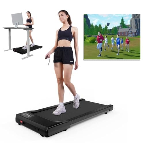 Lacuffy Walking Pad Treadmill, Smart Walking Pads, 2.5HP Under Desk Treadmill for Home Office Use, Remote Control & App-Enabled, No Assembly Required, 300lb Weight Capacity