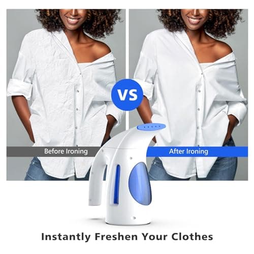 HiLIFE Steamer for Clothes, Portable Handheld Clothing Steamer, 240ml Big Capacity, 700W, Strong Power, Fabric Quick Wrinkle Remover with Brush for Home, Office, Travel (ONLY 120V) -Blue 5