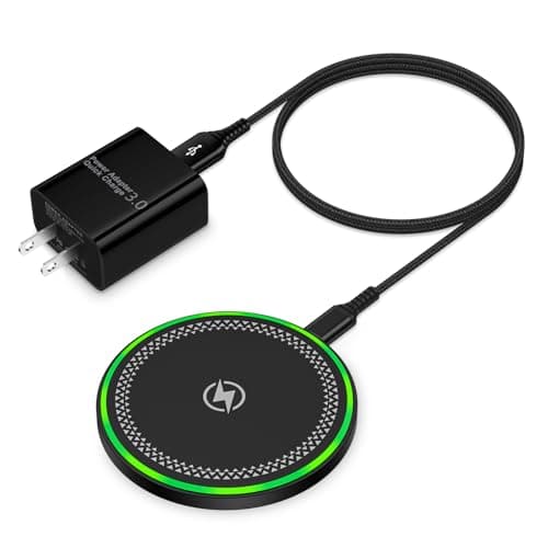 Samsung S25 Wireless Charger Fast Charging Pad Android Phone Wireless Charging Station for Samsung Galaxy S25 S24 Ultra S24+ S24 S23 S22 S21 S20 S10,iPhone 16 Pro Max Plus 15 14 with QC 3.0 Adapter