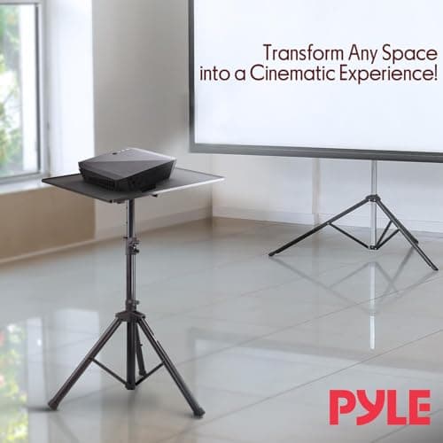 PYLE Laptop & Projector Stand, Tripod Stand With Adjustable Height 28"-50", Portable DJ Equipment Mount, Angle Adjustable Tray, Lightweight Metal Construction, Stage, Studio, Musicians & Performers 7
