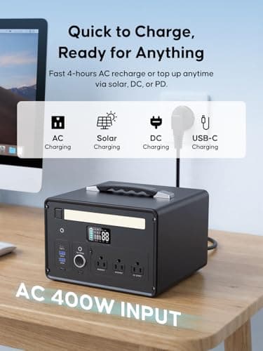 Portable Power Station 1000W (2000W Surge), 1008Wh LiFePO4 Power Station with 3 AC Outlet, 140W USB-C Fast Charging,8 Ports Solar Generator for Camping Indoor Outdoor Emergency RV Trip (CYBPULTE C011) 6