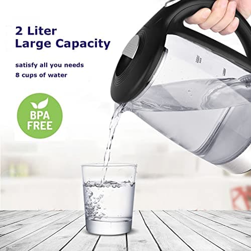 TOPWIT Electric Kettle Glass Hot Water Kettle, 2.0L Water Warmer, BPA-Free Stainless Steel Lid & Bottom, Tea Kettle with Fast Heating, Auto Shut-Off & Boil Dry Protection 6