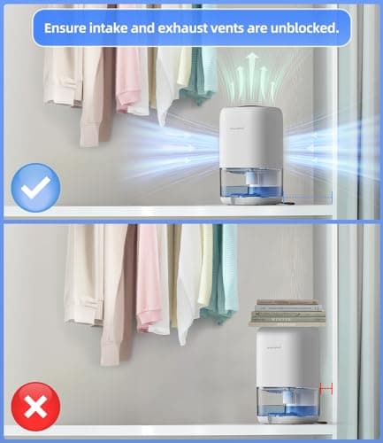 Dehumidifier, 35 OZ Small Dehumidifiers for Bedroom for Home, Quiet with Auto Shut Off, Dehumidifiers for Bedroom (280 sq. ft), Bathroom, RV, Closet, White 7