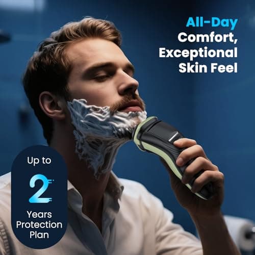 SweetLF Electric Razor for Men with Pop-Up Trimmer, IPX7 Waterproof Electric Shaver, Rechargeable Cordless Shavers for Men, Type-C, 120Mins Runtime, Plug & Play 7