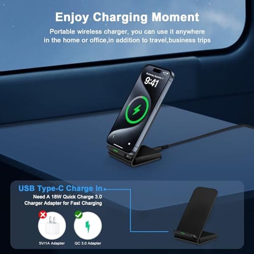 15W Samsung Wireless Charger Fast Wireless Charging Stand Cordless Fast Charger for Samsung Galaxy S25 Edge S24 Ultra S23 S22 S21 S20 FE Note 20 Z Flip 7 6 5 4 3,iPhone 16e 16 15,Pixel 9a 9 8 7 6 Pro 5