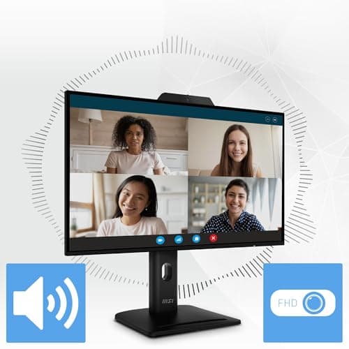 MSI PRO MP272PMG, 24-inch IPS 1920 x 1080 (FHD) Computer Monitor, 120Hz, Webcam, Adaptive-Synch, EPEAT Silver, HDMI, DisplayPort, VGA Port, VESA Mountable, Tilt, Height Adjustable, Speaker, 1ms, Black 5