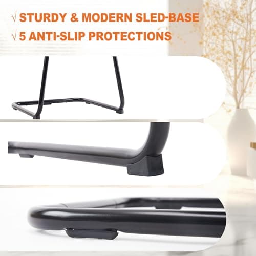 Sweetcrispy Reception Guest Chair Set of 1, Stationary Non Rolling Mesh Mid Back Computer Office Desk with Lumbar Support for Home Waiting Area Conference Room Bedroom 8