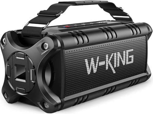 W-KING Bluetooth Speaker, 90W Max Portable Outdoor Speaker Loud, IPX6 Waterproof/50W Deep Bass Subwoofer/40H/EQ/Dual Pairing/TF/AUX, Large Boombox Speakers Bluetooth Wireless for Party/Beach/Jobside