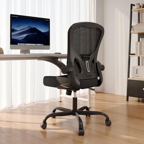 Office Chair, Ergonomic Desk Chairs 330LBS Capacity High Back Mesh Computer Chair with Flip-up Armrests, Comfy Work Chair with Adjustable Lumbar Support, Rolling Chair 2