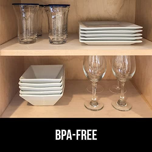 GORILLA GRIP DuraGuard Shelf Liner, Non-Adhesive Cabinet Liners for Kitchen Drawers, Shelves, Refrigerator, Pantry Storage, Bathroom Closet, Durable Waterproof BPA Free Ribbed Plastic, 12x10 Clear 6