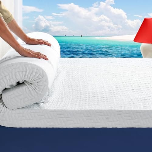 Reitti 3 Inch Memory Foam Mattress Topper King Size for Pressure Relief, Gel Bed Topper Pad with Bamboo Cover, Soft & Breathable
