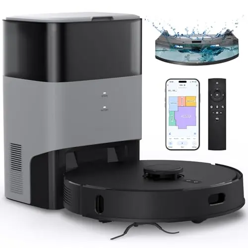 FIXR Robot Vacuum and Mop Combo, Self-Emptying, 60-Day Capacity, Schedule, 180mins Runtime, Home Mapping, Wi-Fi/App/Alexa/Remote, Robotic Vacuum Cleaner for Pet, Hard Floors, Carpet