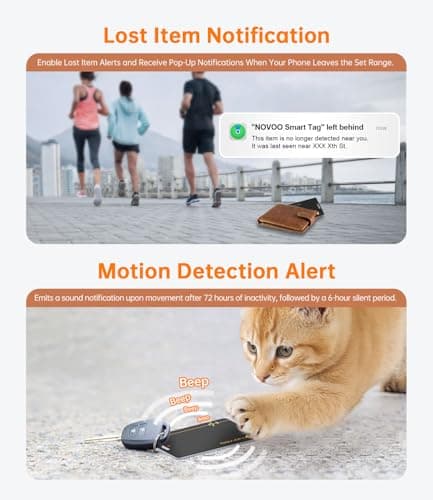 NOVOO Wallet Tracker Card, [Apple Find My Certified] (iOS Only) Ultra-Thin 1.9mm Bluetooth Smart Tracking Card, Rechargeable Wireless Charging Locator, IP68 Waterproof Finder for Wallets & Passports 5