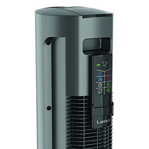 Lasko Oscillating All Season Tower Fan and Space Heater in One for Home with Adjustable Thermostat, Overheat Protection, 4 Fan Speeds, 3 Heat Settings and Remote, 42 Inches, 1500W, Gray, FH515 12