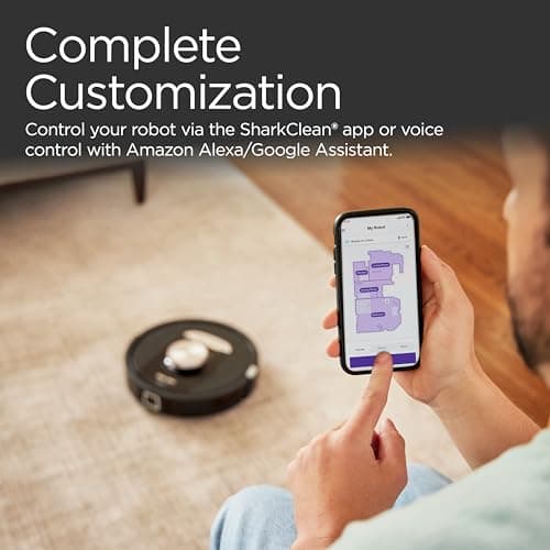 Shark RV2820AE Detect Pro Self-Empty Robot Vacuum with Bagless, 60-day Capacity HEPA Base, 3 Detect & React Technologies, Auto Deep-Clean on Carpets and Hardfloors, NeverStuck Tech, Wi-Fi Black/Bronze 12