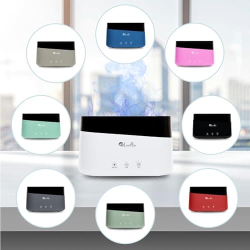 LivePure LP300HUM Aqua Flame Cool Mist Humidifier – Small Ultrasonic Plant Humidifier Indoor with Essential Oil Diffuser – Dorm Essentials, Apartment, Desks & Home Office Black - 0.20 Gal/ .75L 5