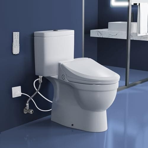 Aquonderful Bidet Toilet Seat, Round, Smart Unlimited Warm Water, Electronic Heated Toilet Seat with Remote Control, Turbo Wash, Dryer, Rear and Front Wash, Slow Closes, Night Light, White, 102DS-W 7