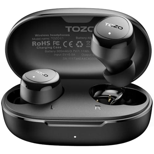 TOZO Wireless Earbuds Build in Mic Clear Calls Ergonomic Light Weight Bluetooth 5.3 in Ear Headphones Waterproof Premium Stereo Sound Ear Buds 30H Playtime with 32 EQs via APP
